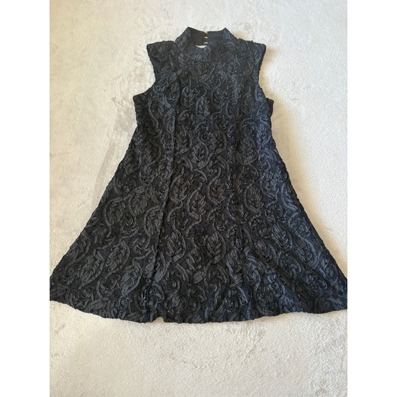 Free People Sz 12  Black Night‎ Queen Floral Lace High Neck Cocktail Dress - Picture 1 of 8